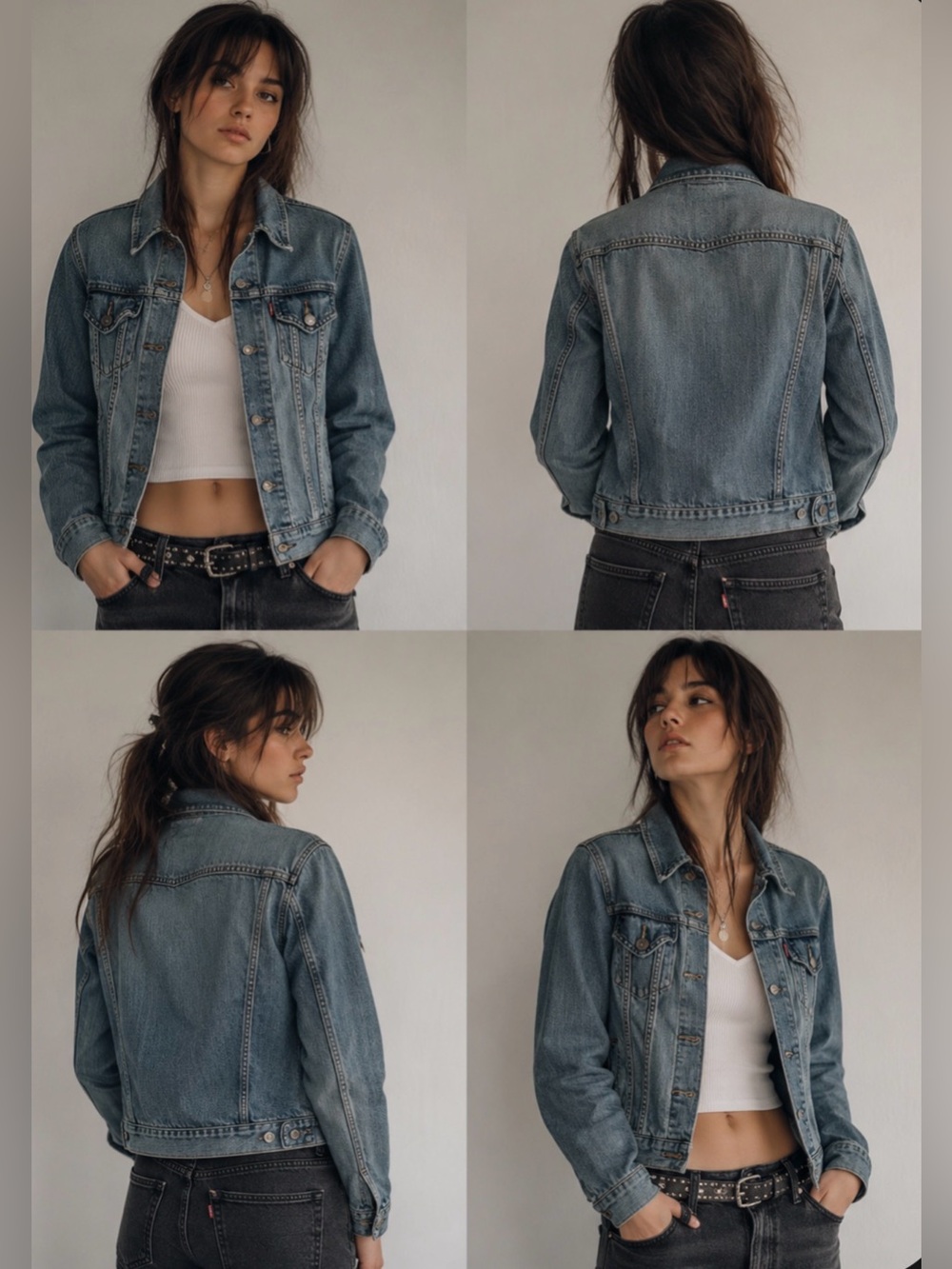 Levi's Classic Iconic Washed Fitted Blue Denim Trucker Jacket Xtra Small